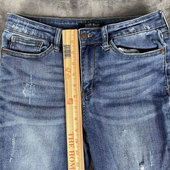 Judy Blue Jeans Womens Size 30 Distressed Mid Rise Relaxed Fit JB8271DK - Picture 10 of 12